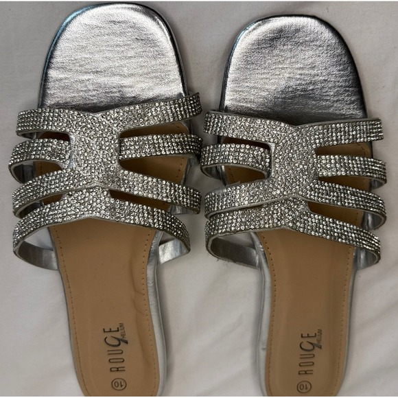 Lot 6 Women's Size 10 Sandals Slides Fashion Nova Old Navy Bling Shoes - Picture 4 of 11